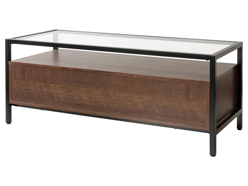 ガラス天板×アイアン×木目のテレビボード｜幅97cm | インテリア・家具