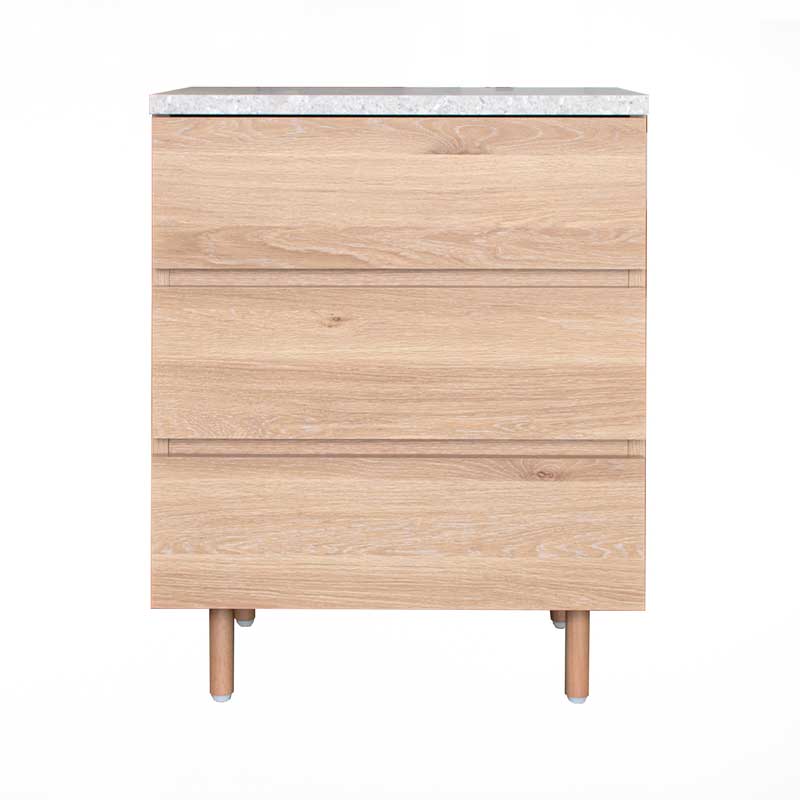 ナチュラルオークの3段チェスト|幅60cm|洗練とぬくもりを両立した収納