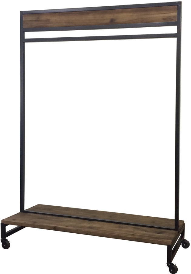 ハンガーラック フレーム×古材 アンティーク風【幅121cm】インダストリアル