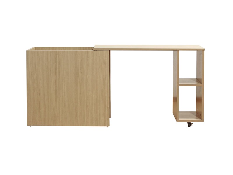 ヘッドボードやサイドデスクになる使い方豊富な収納型デスク