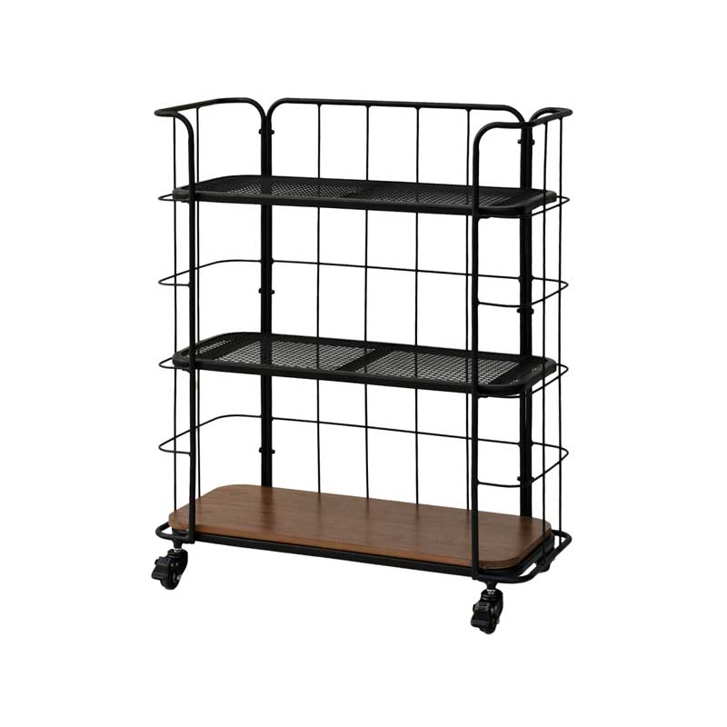 無骨な美しさを宿すインダストリアルワゴンラック｜スチール×ウッドの