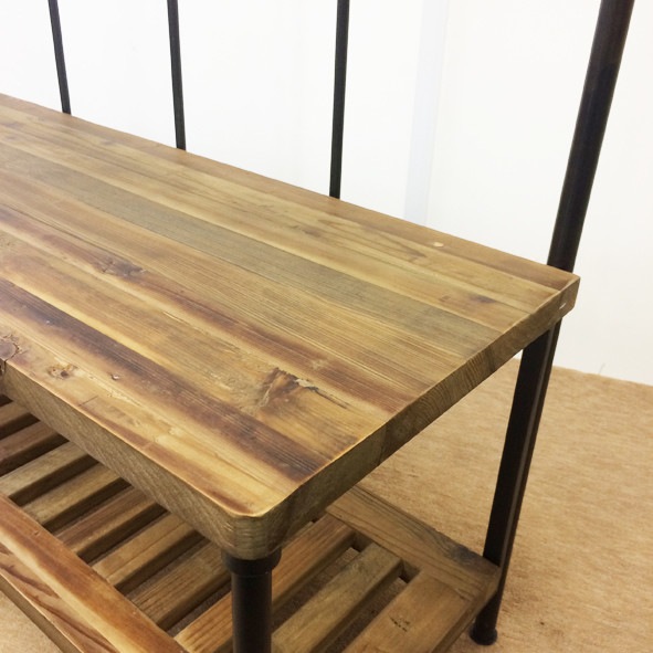 ハンガーラック フレーム×古材 フックタイプ【幅100cm】インダストリアル