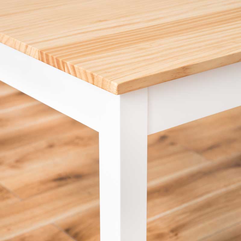 カントリーフレンチなダイニングテーブル｜幅135cm｜白脚×木目が爽やか