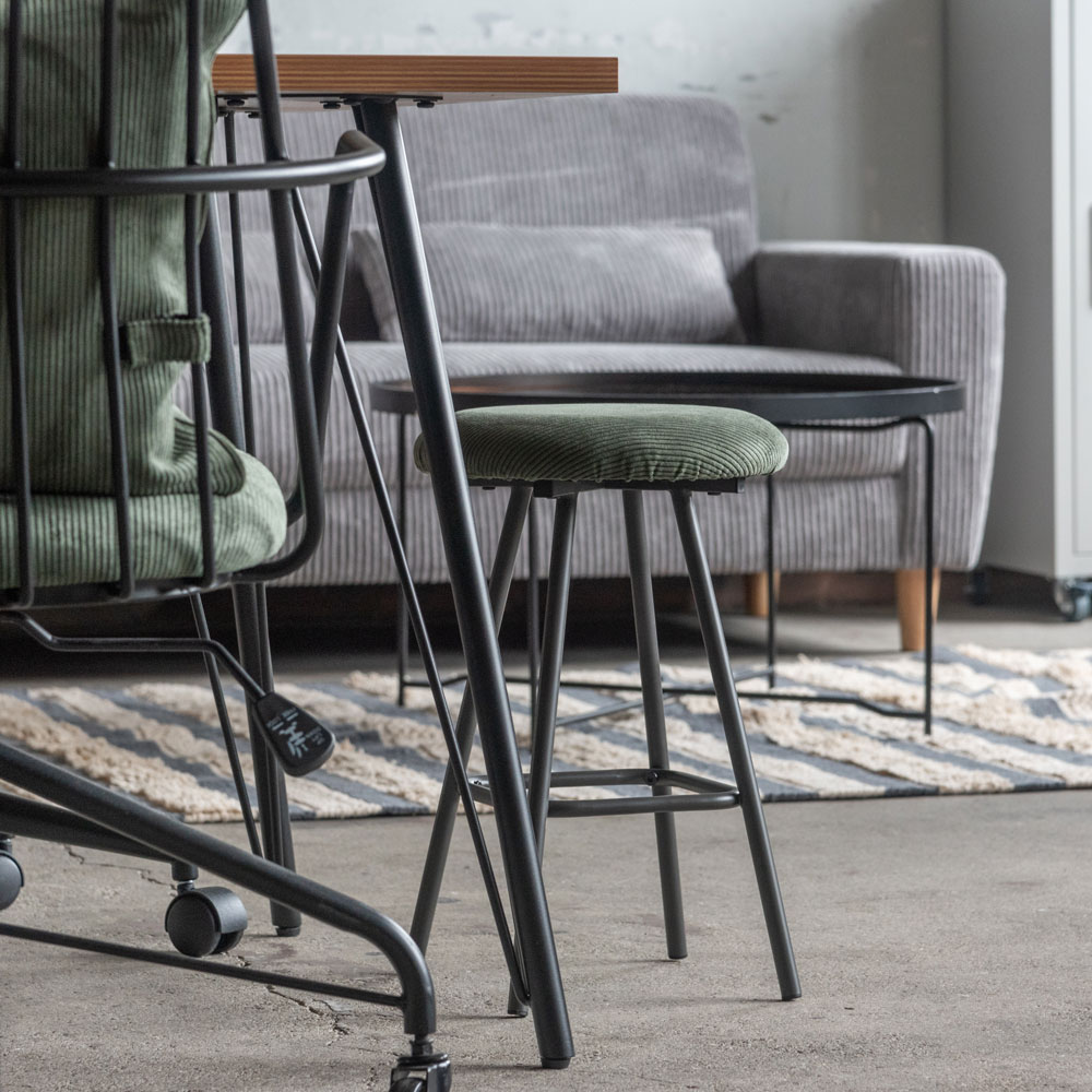 北欧風コーデュロイスツール｜省スペースでおしゃれなカウンターチェア