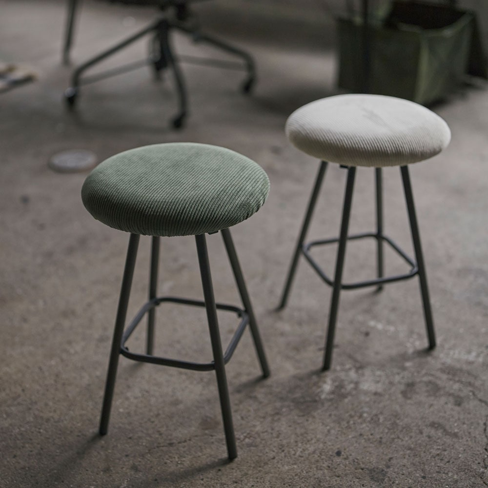 北欧風コーデュロイスツール｜省スペースでおしゃれなカウンターチェア
