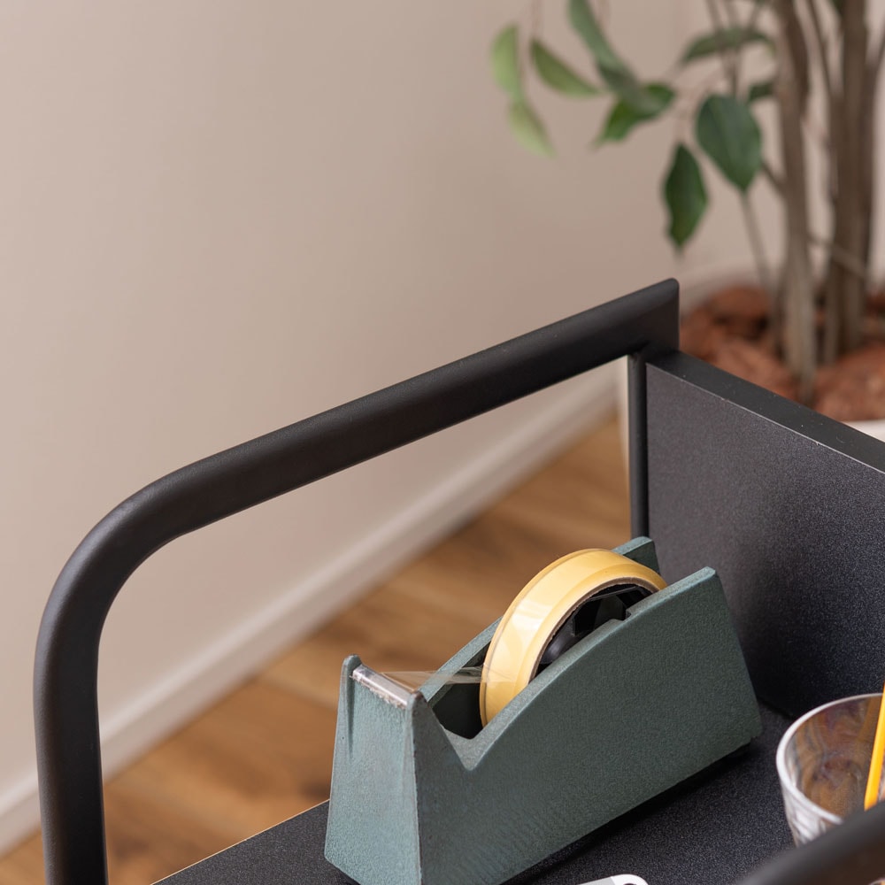 シンプルで機能的なキャスター付きデスクワゴン｜シンプルモダン