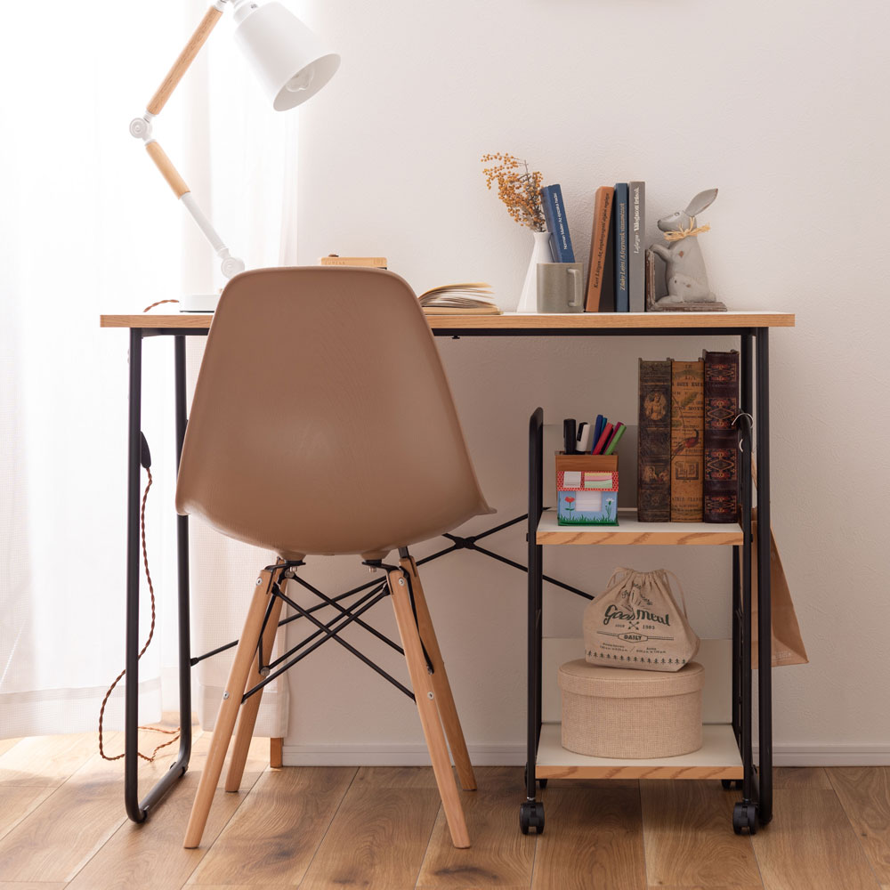シンプルで機能的なキャスター付きデスクワゴン｜シンプルモダン