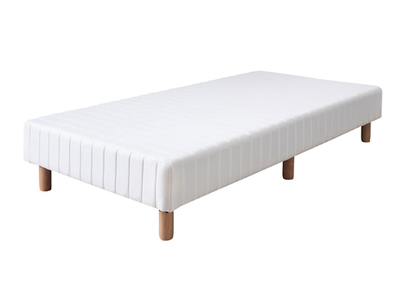 スタンダードな脚付きのシングルマットレスベッド