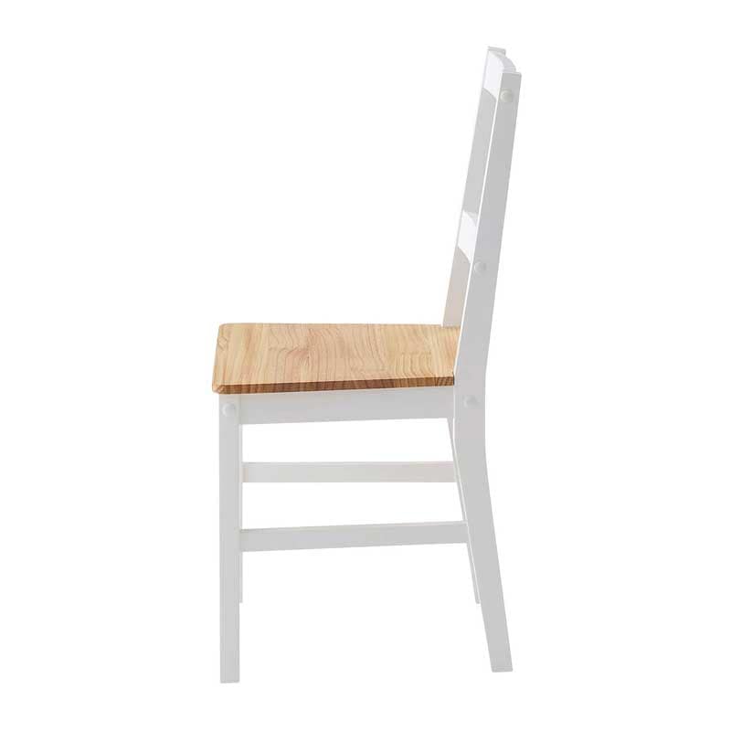 カントリーフレンチのダイニングチェア｜白フレーム×天然木座面が