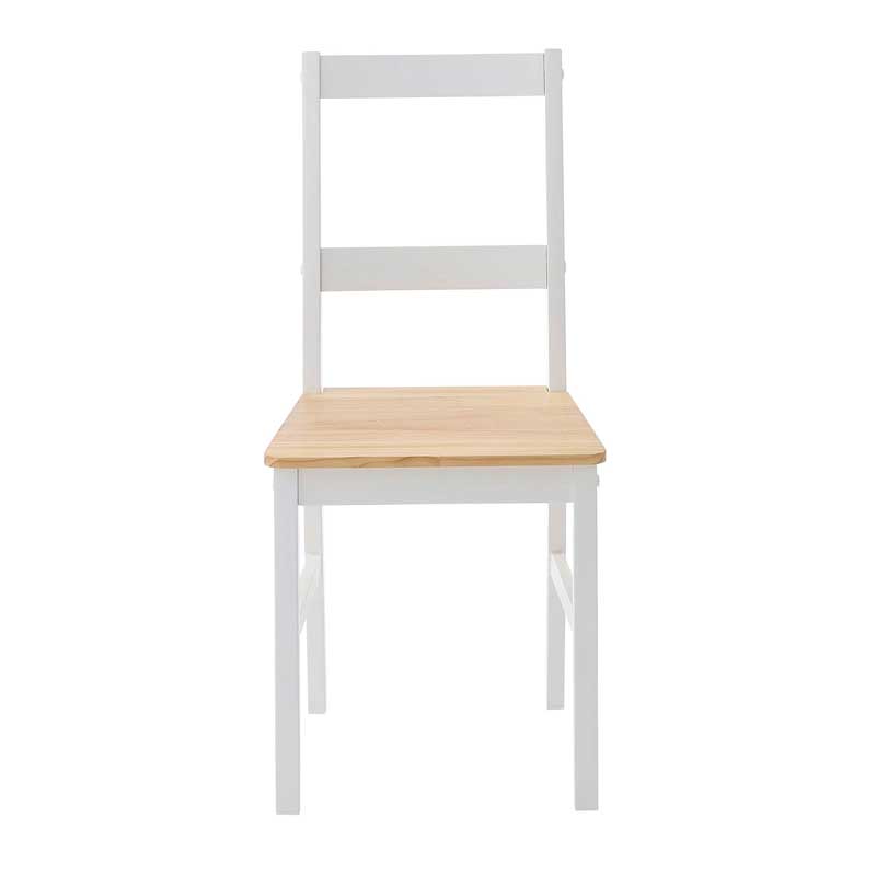 カントリーフレンチのダイニングチェア｜白フレーム×天然木座面が