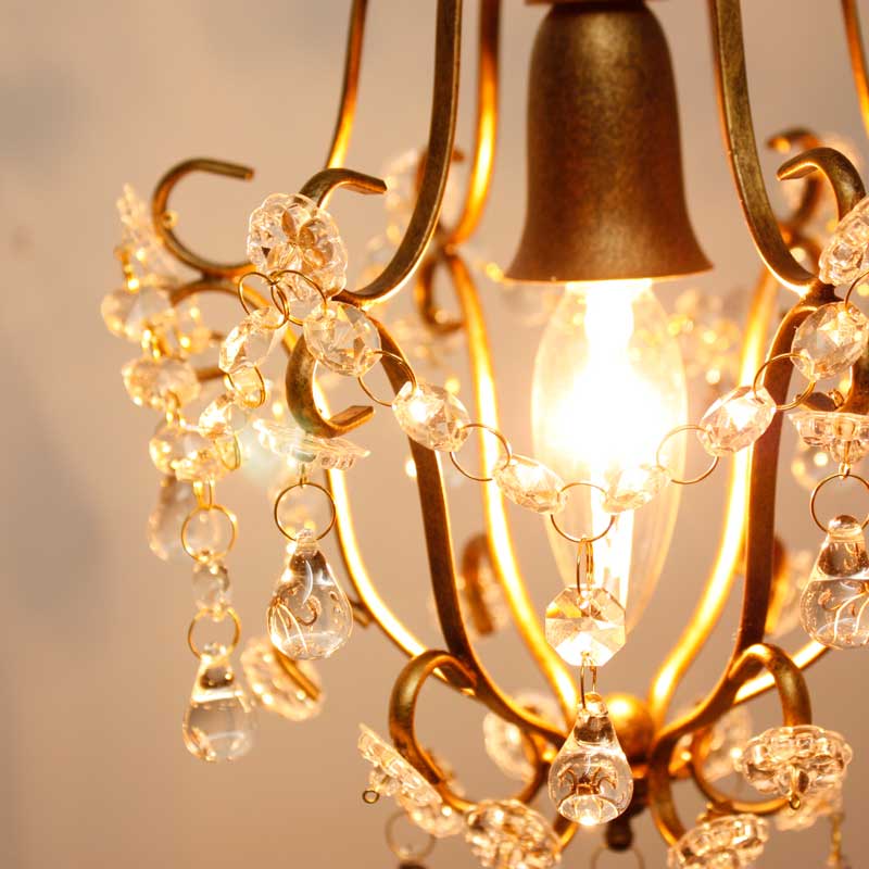 アンティークカラーのプチシャンデリア｜1灯