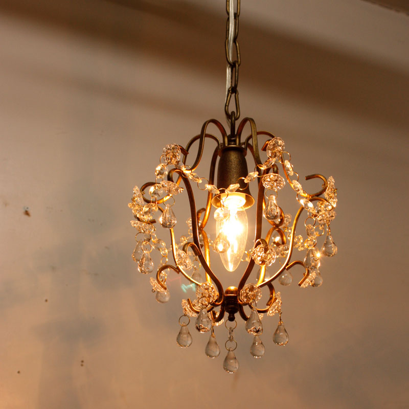 アンティークカラーのプチシャンデリア｜1灯 | インテリア・家具の通販