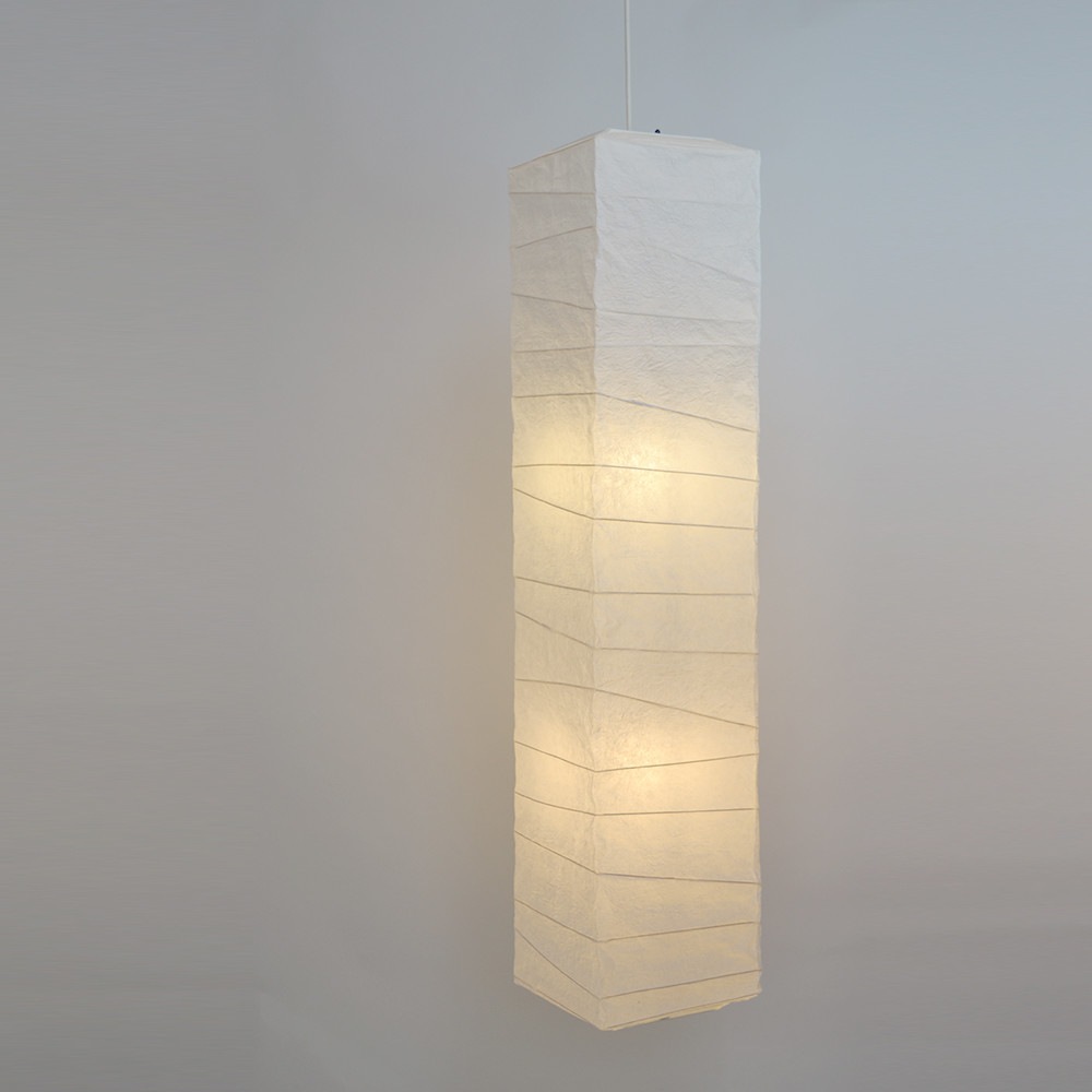 和紙照明 吹き抜け用ペンダントライト 四角柱型 【長さ124cm】 和