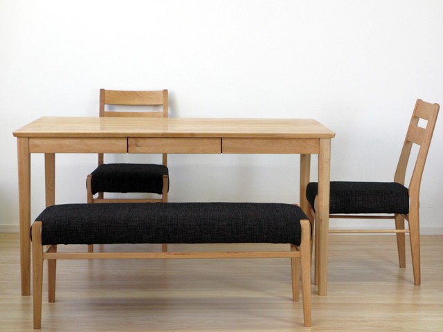 ダイニングテーブル4点セット 3色のカバーリング PL【テーブル幅135cm】天然木