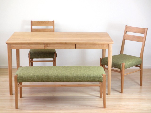 ダイニングテーブル4点セット 3色のカバーリング PL【テーブル幅135cm】天然木