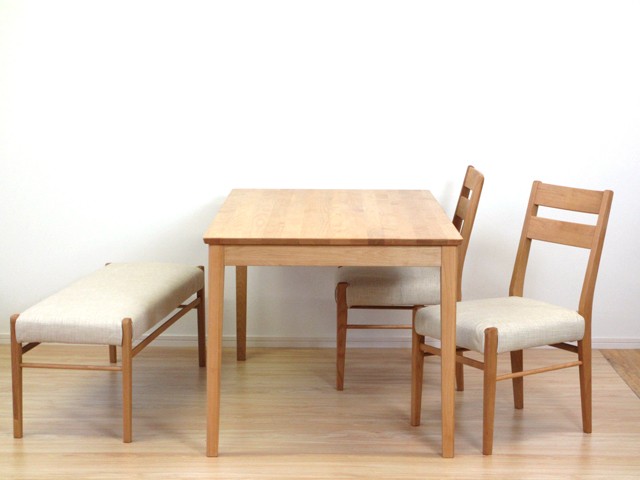 ダイニングテーブル4点セット 3色のカバーリング PL【テーブル幅135cm】天然木