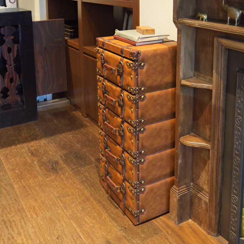 ヴィンテージ風 トランク風 5段収納 チェスト ヴィンテージ風 トランク風 5段収納 チェスト