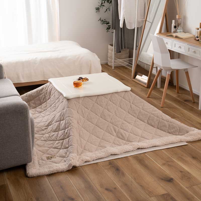 猫脚コタツ｜姫系シャビーな白い優雅さ｜一人暮らしに最適