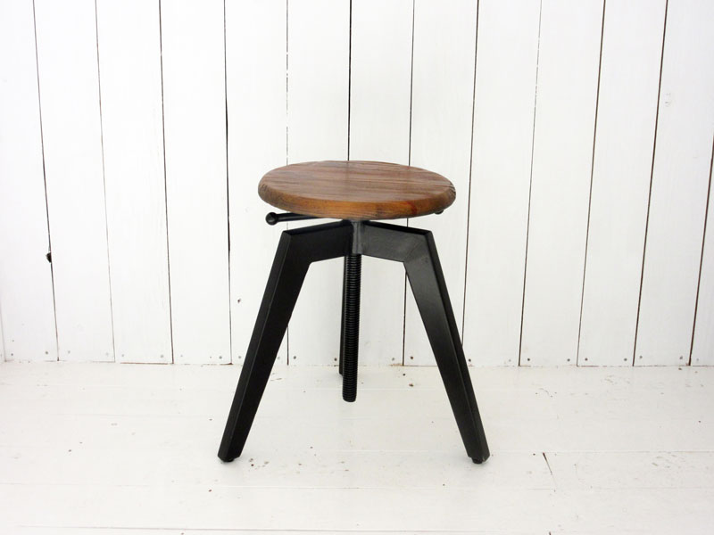 座面にオールドパインの自然仕上げを施した大人ヴィンテージスタイルのスツール｜MOSH