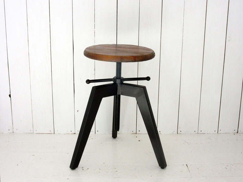 座面にオールドパインの自然仕上げを施した大人ヴィンテージスタイルのスツール｜MOSH