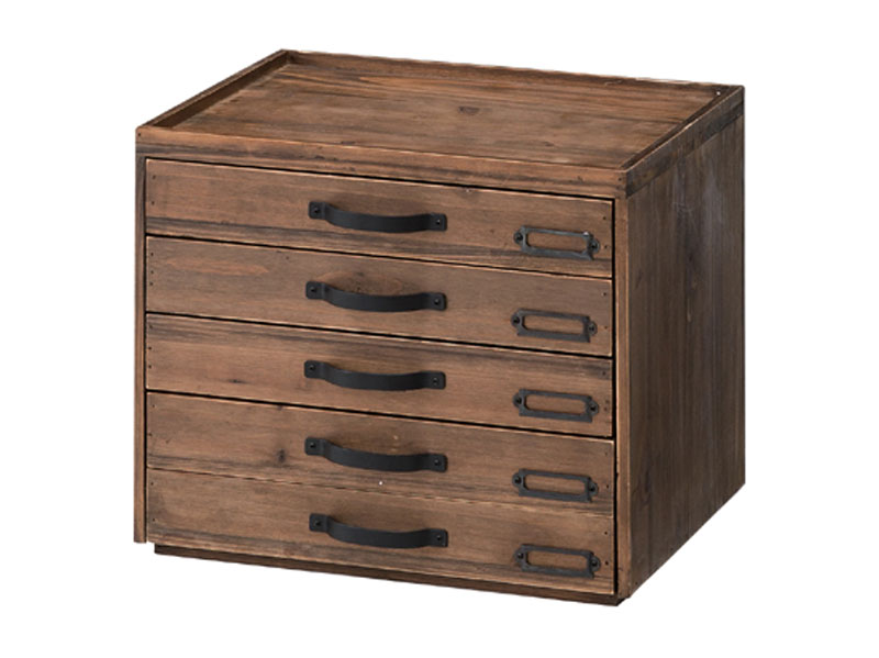 杉を使ったカフェ風の書類整理ラック|5段タイプ