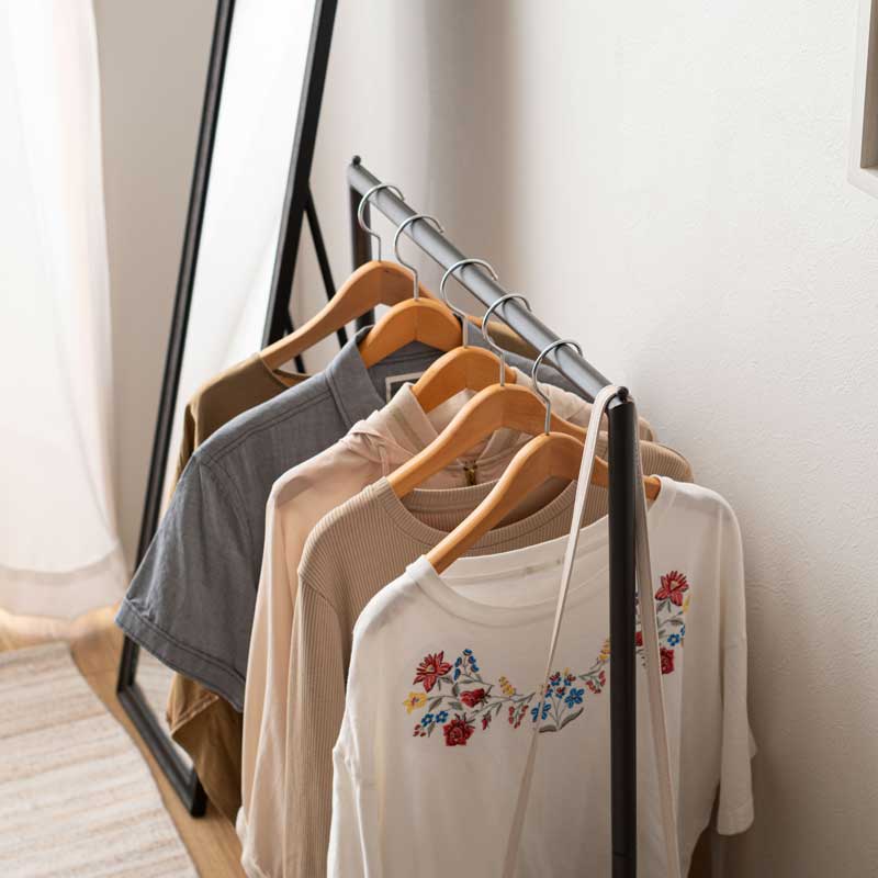 ハンガーラック スリム スチール コートハンガー 幅60cm｜おしゃれな洋服収納ラック