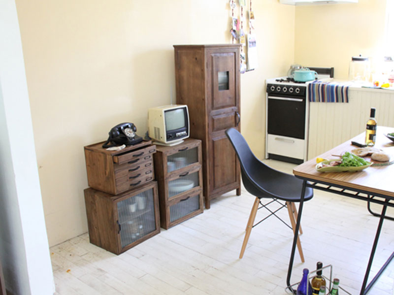 杉を使ったカフェ風の書類整理ラック|5段タイプ