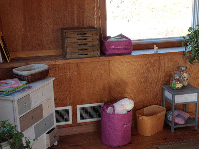 杉を使ったカフェ風の書類整理ラック|5段タイプ