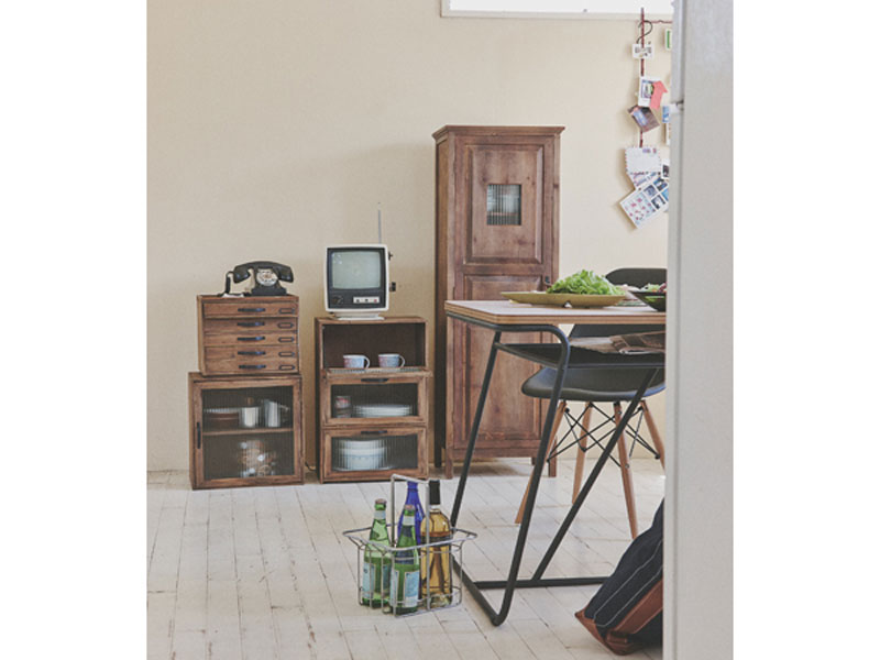 杉を使ったカフェ風の書類整理ラック|5段タイプ