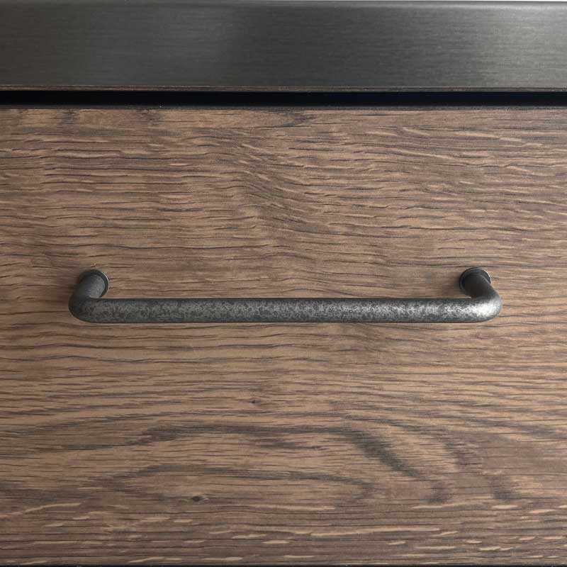 キッチンカウンター　収納たっぷり木目の温もりと金属天板｜幅80cm