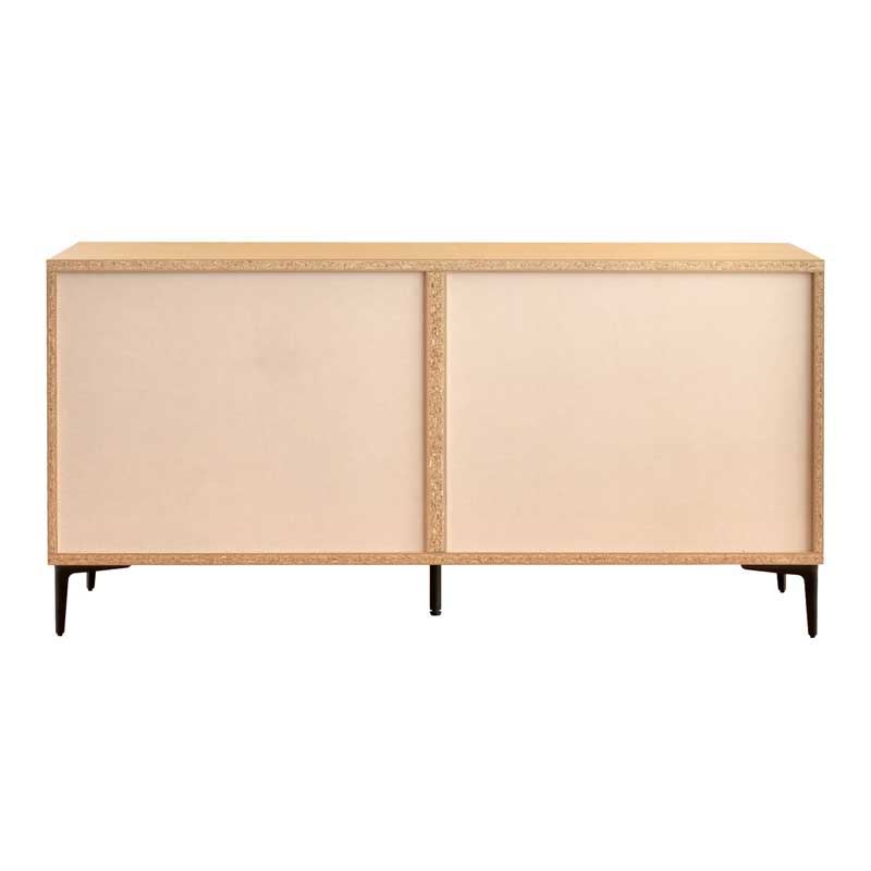 ベージュ×グレージュのおしゃれなサイドボード｜幅150cm｜デザイン扉が上品なモダンデザイン