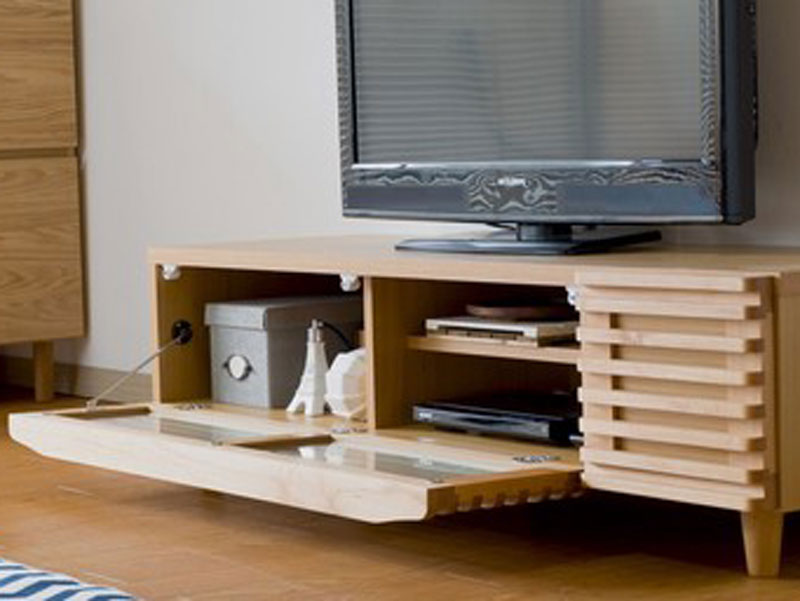 格子デザインのおしゃれなテレビボード｜幅124cm