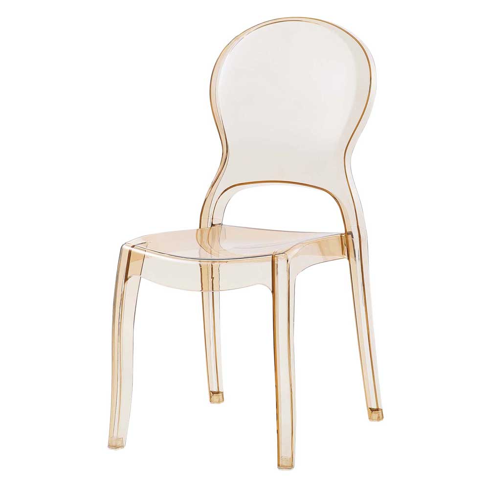 クリアカラーダイニングチェア｜透明感と曲線美が魅力のスタッキング