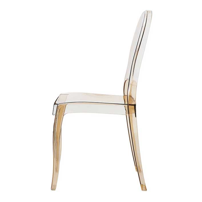 クリアカラーダイニングチェア｜透明感と曲線美が魅力のスタッキング