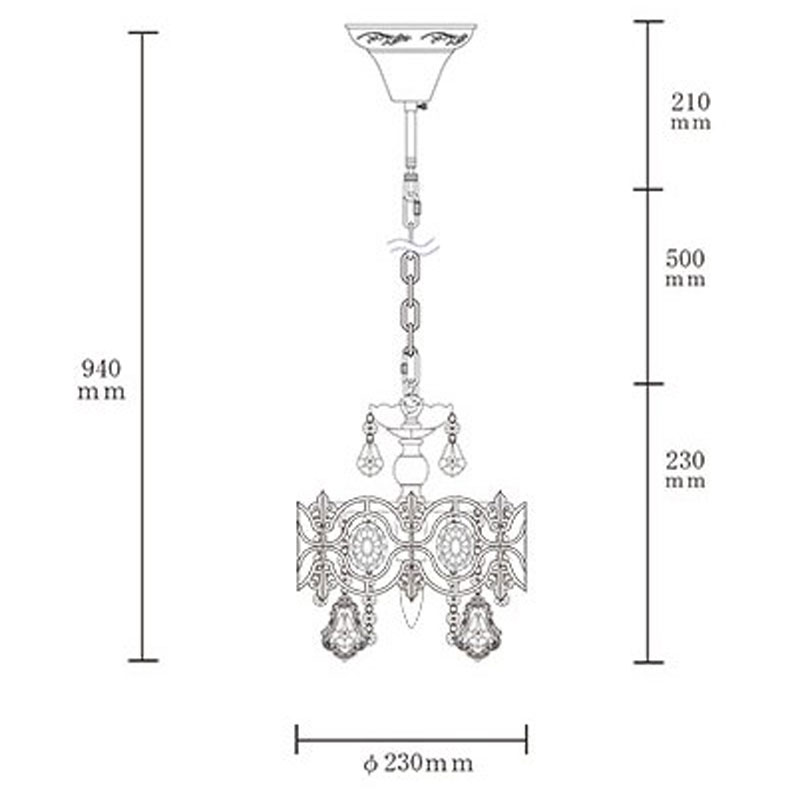 豪華なレースデザインのシャンデリア|1灯