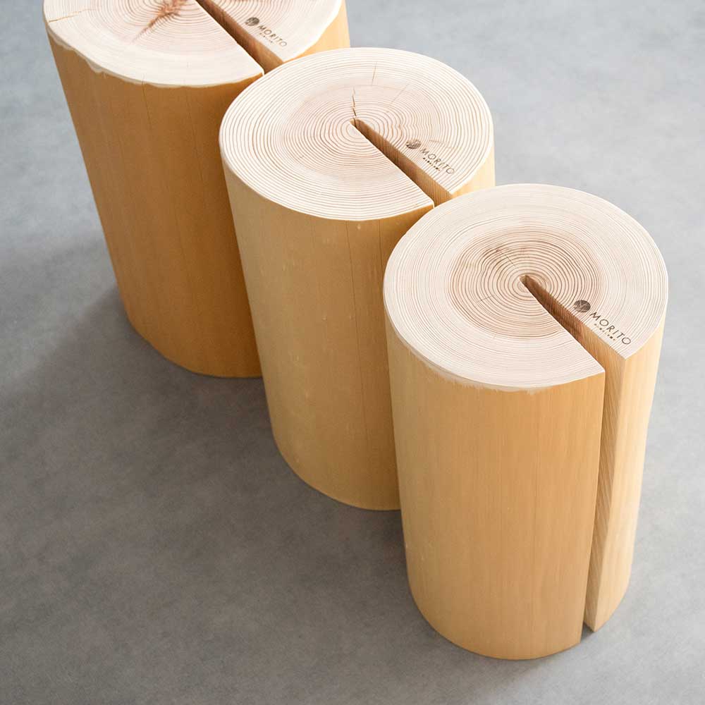 森の恵みを感じる吉野杉の磨き丸太スツール | インテリア・家具の通販