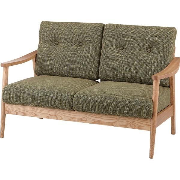 背もたれにボタンアクセント | スタンダードな2人掛けソファ