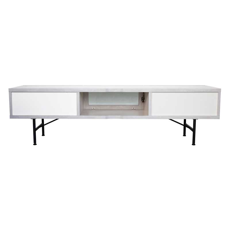 韓国インテリアに映える和紙調テレビボード|リモコン対応フラップ扉付き|幅150cm