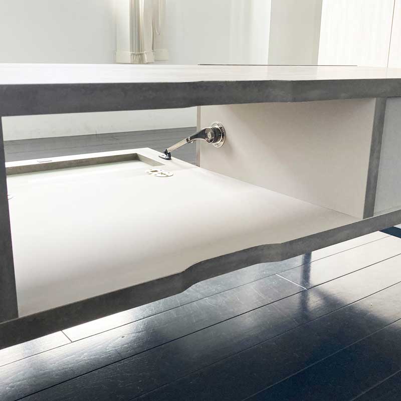 韓国インテリアに映える和紙調テレビボード|リモコン対応フラップ扉付き|幅150cm