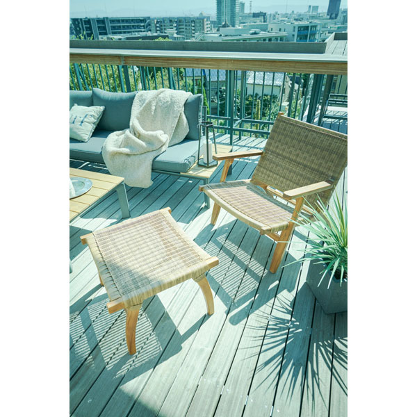 天然木チーク材を使用したラウンジチェアセット | asis | リゾート