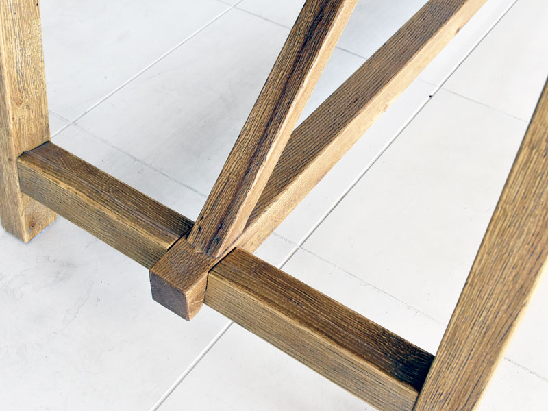 オーク無垢材を使用したヴィンテージライクなダイニングテーブル｜幅160cm｜MOSH