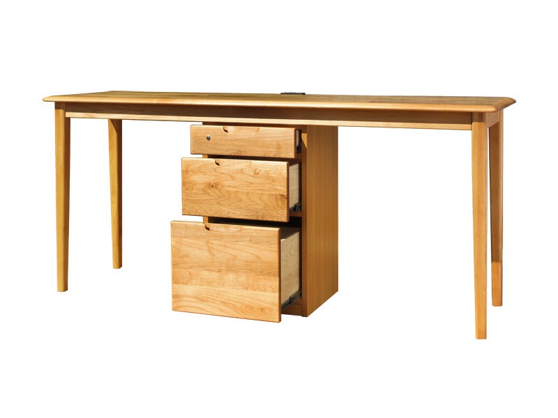 アルダー無垢材を使用したシンプルなツインデスク｜幅180cm｜ER