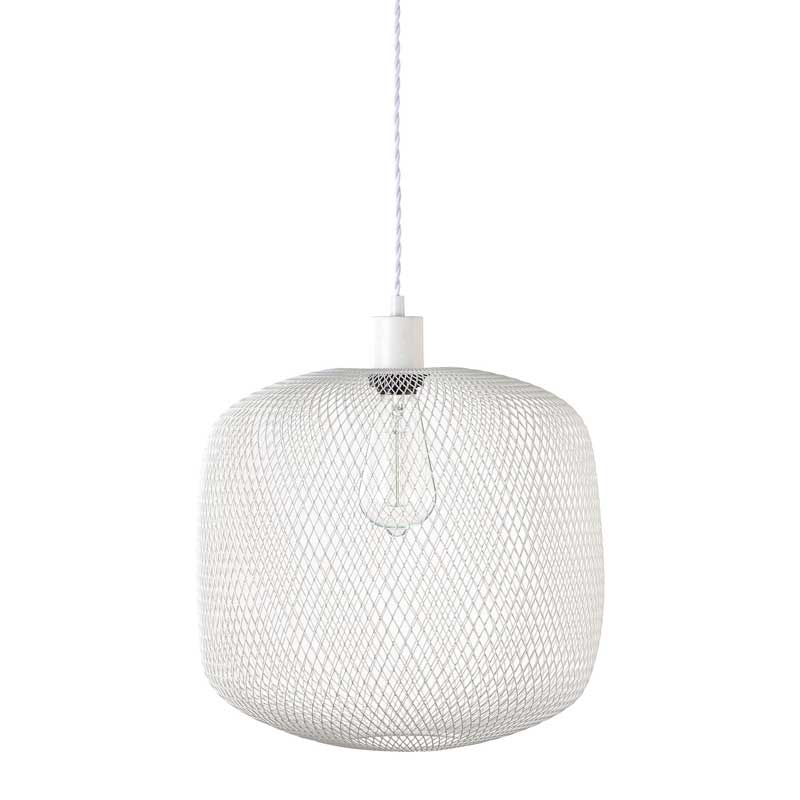 モダンな空間に映えるメッシュデザインのペンダントライト｜ブラック／ホワイト