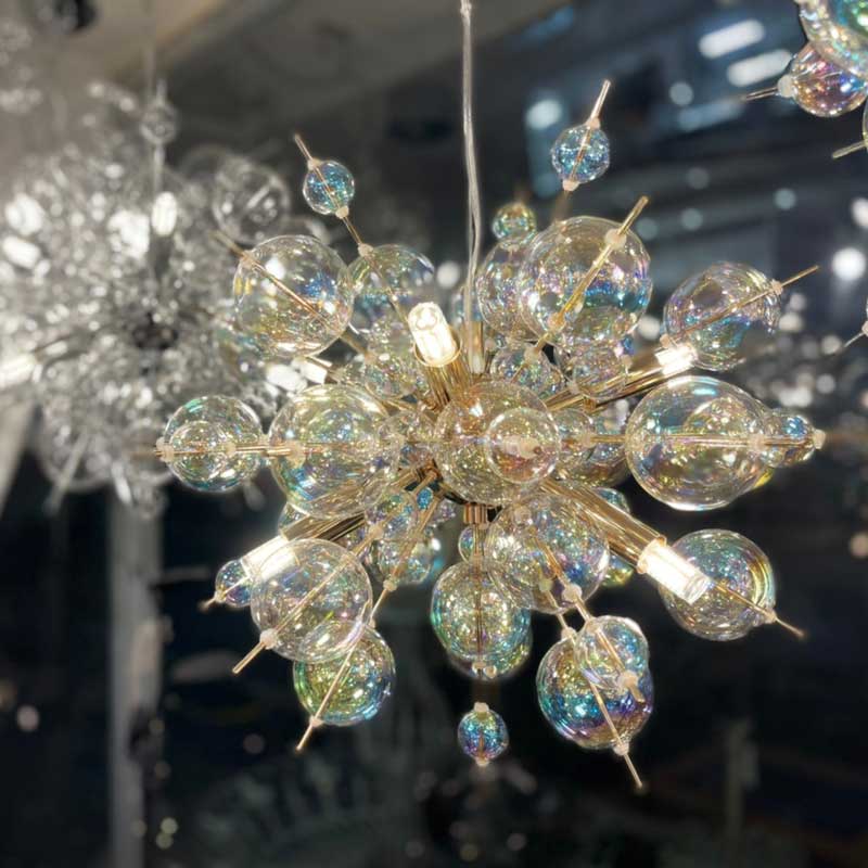 バブルシャンデリア LED 6灯 ガラス|おしゃれなシャボン照明