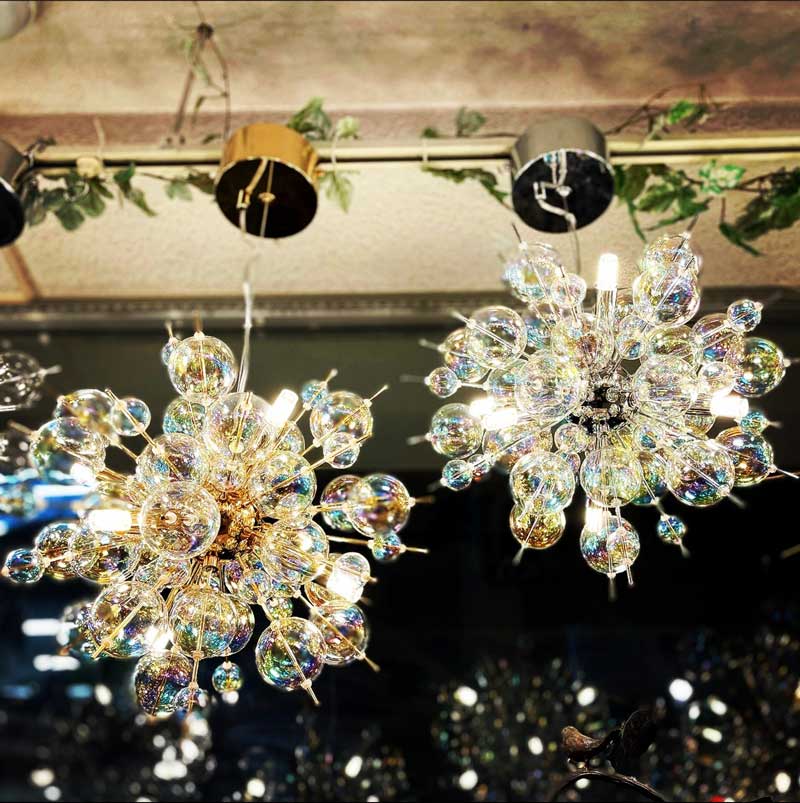 バブルシャンデリア LED 6灯 ガラス|おしゃれなシャボン照明