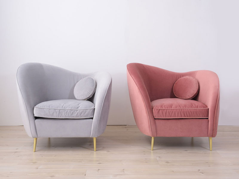 ハートをモチーフにしたエレガントな1人掛けソファ