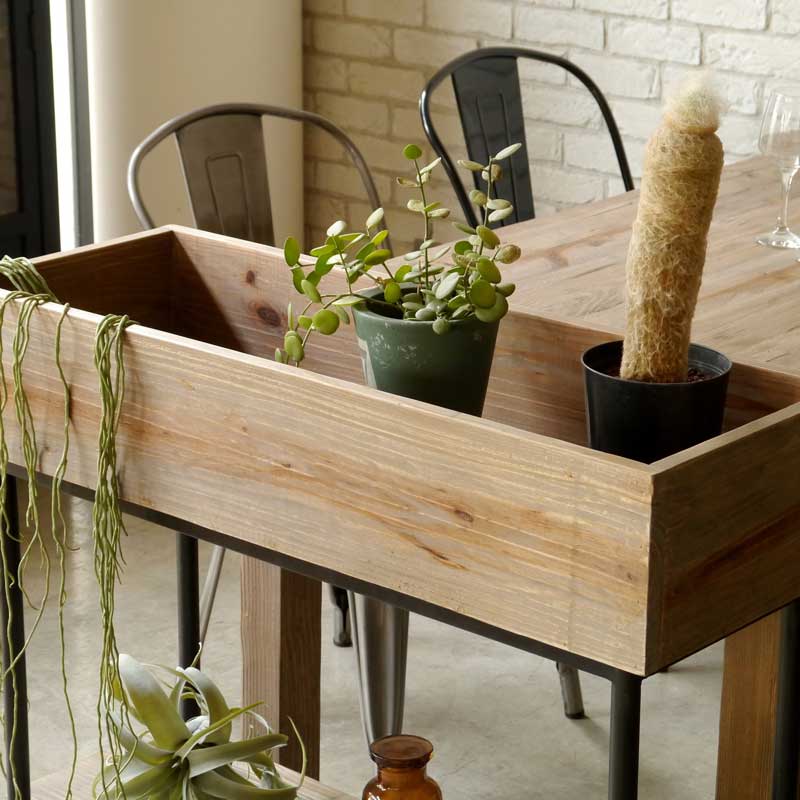 無垢材×アイアンのプランターシェルフ｜重厚感と温もりを兼ね備えたディスプレイラック｜幅90cm