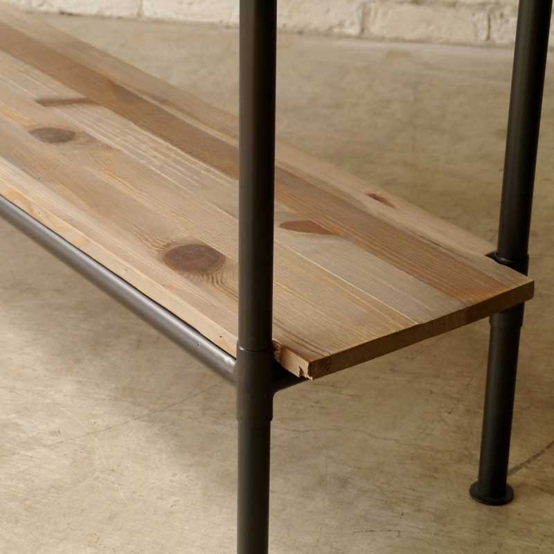 無垢材×アイアンのプランターシェルフ｜重厚感と温もりを兼ね備えたディスプレイラック｜幅90cm