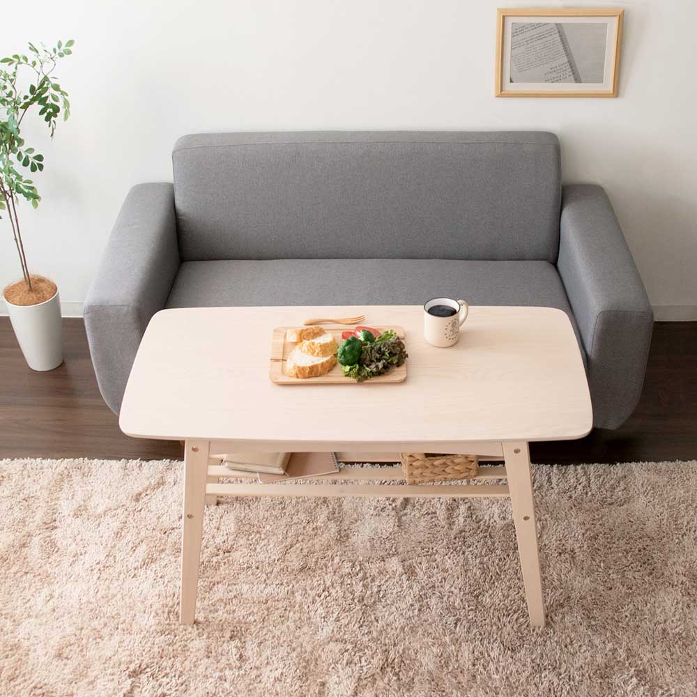 天然木の温もりが広がる北欧風ソファテーブル