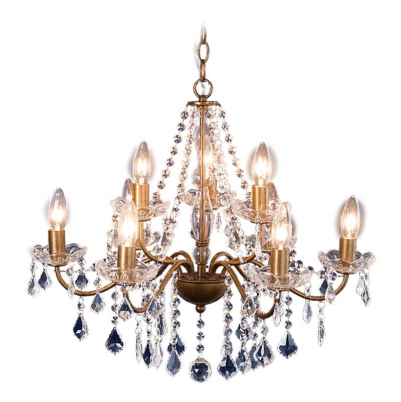 高さのあるアンティーク調シャンデリア｜9灯